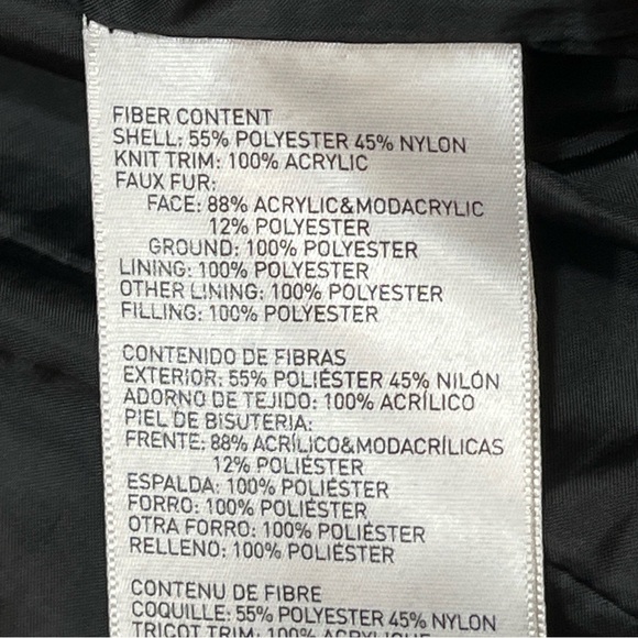 Betsey Johnson BLACK LONG Puffer COAT Zip Pockets Knit Ribbed High Collar Cuff L - Picture 13 of 16